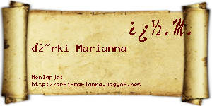 Árki Marianna névjegykártya