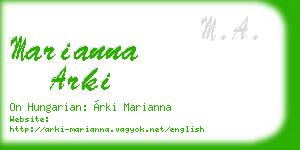 marianna arki business card