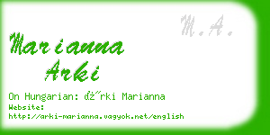 marianna arki business card